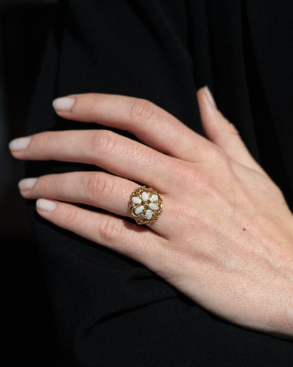 .96 Opal Cocktail Ring 14k Yellow Gold