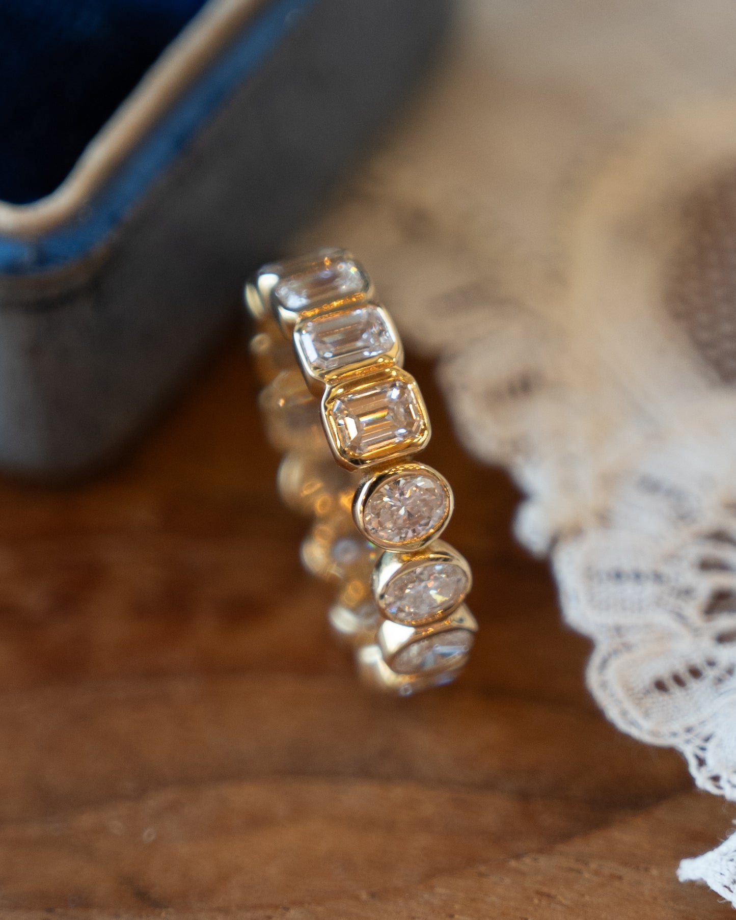 2.75 Mixed Diamond Eternity Wedding Band 18k