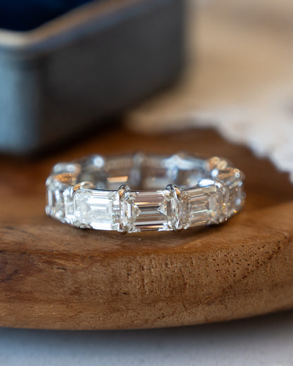 11.05 GIA Emerald Cut Diamond Eternity Band 18k