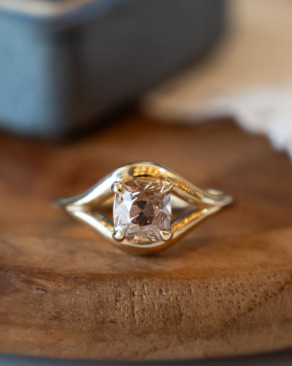 1.36 Old Mine Cushion Diamond Engagement Ring 14k