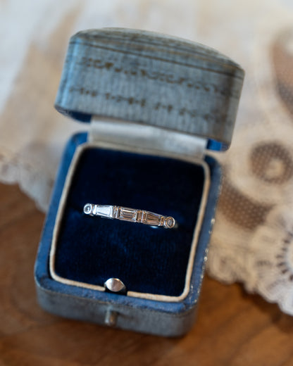 .45 Vintage Baguette Diamond Wedding Band Platinum