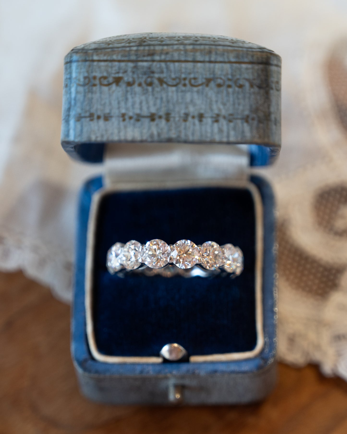 7.00 GIA Round Diamond Eternity Band 18k White Gold