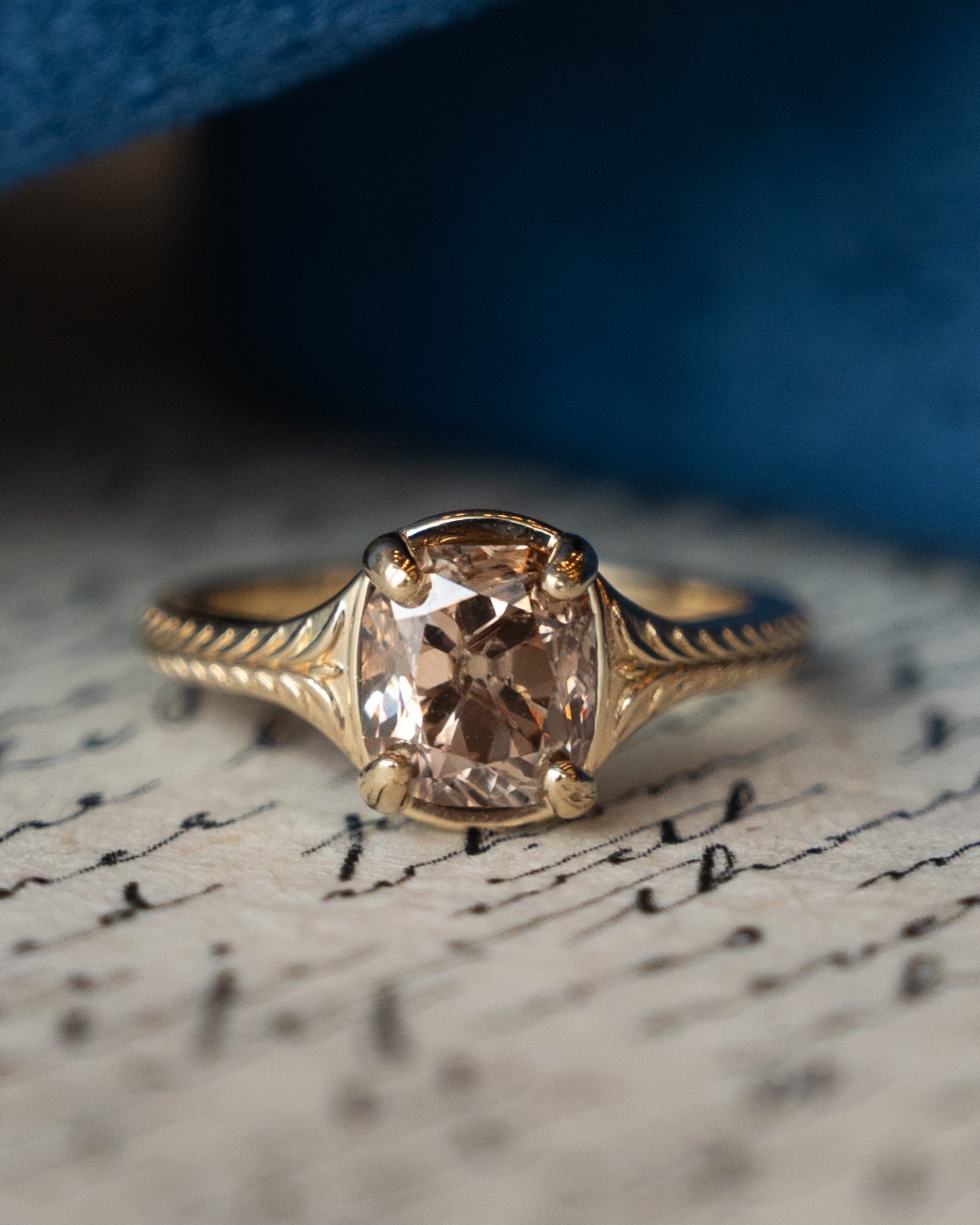 2.43 Old Mine Cushion Diamond Engagement Ring 14k