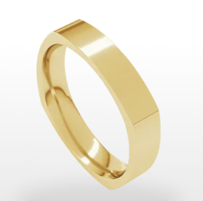 European Shank Wedding Band in 14k Yellow Gold