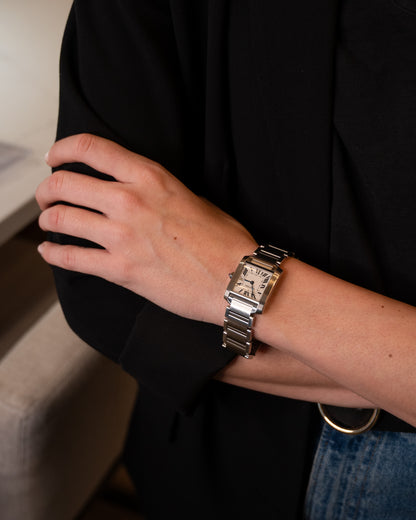 Cartier Tank Francaise Watch 2465 Stainless Steel