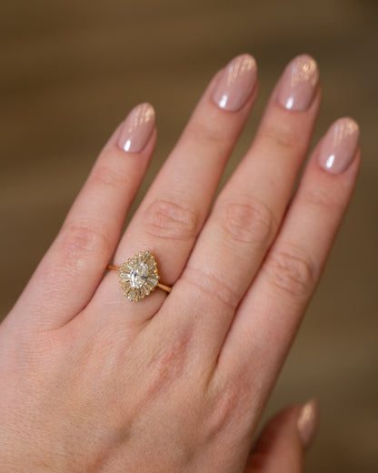 .61 Marquise Diamond Ballerina Engagement Ring 18k