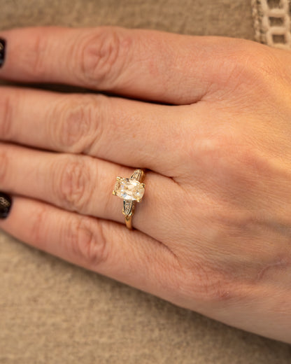 1.21 Vintage Old Mine Cushion Diamond Engagement Ring 14k