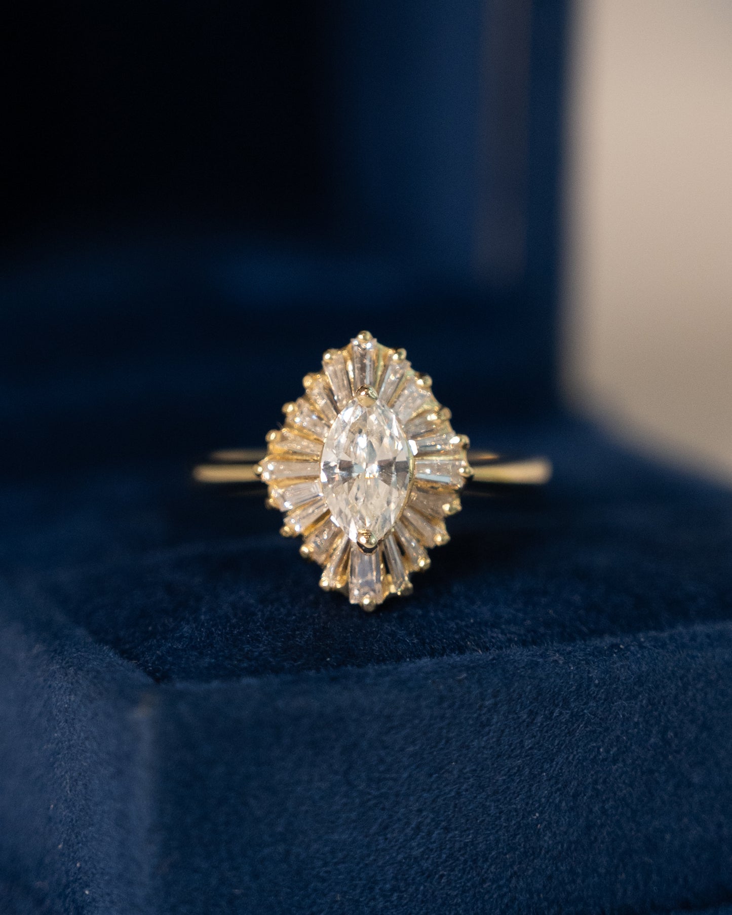 .61 Marquise Diamond Ballerina Engagement Ring 18k