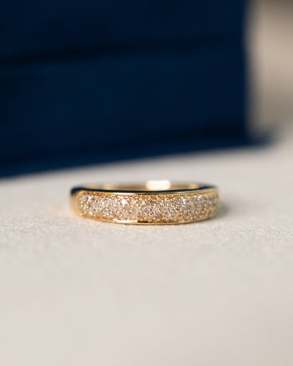 .20 Pave Diamond Stacking Ring in 14k Yellow Gold