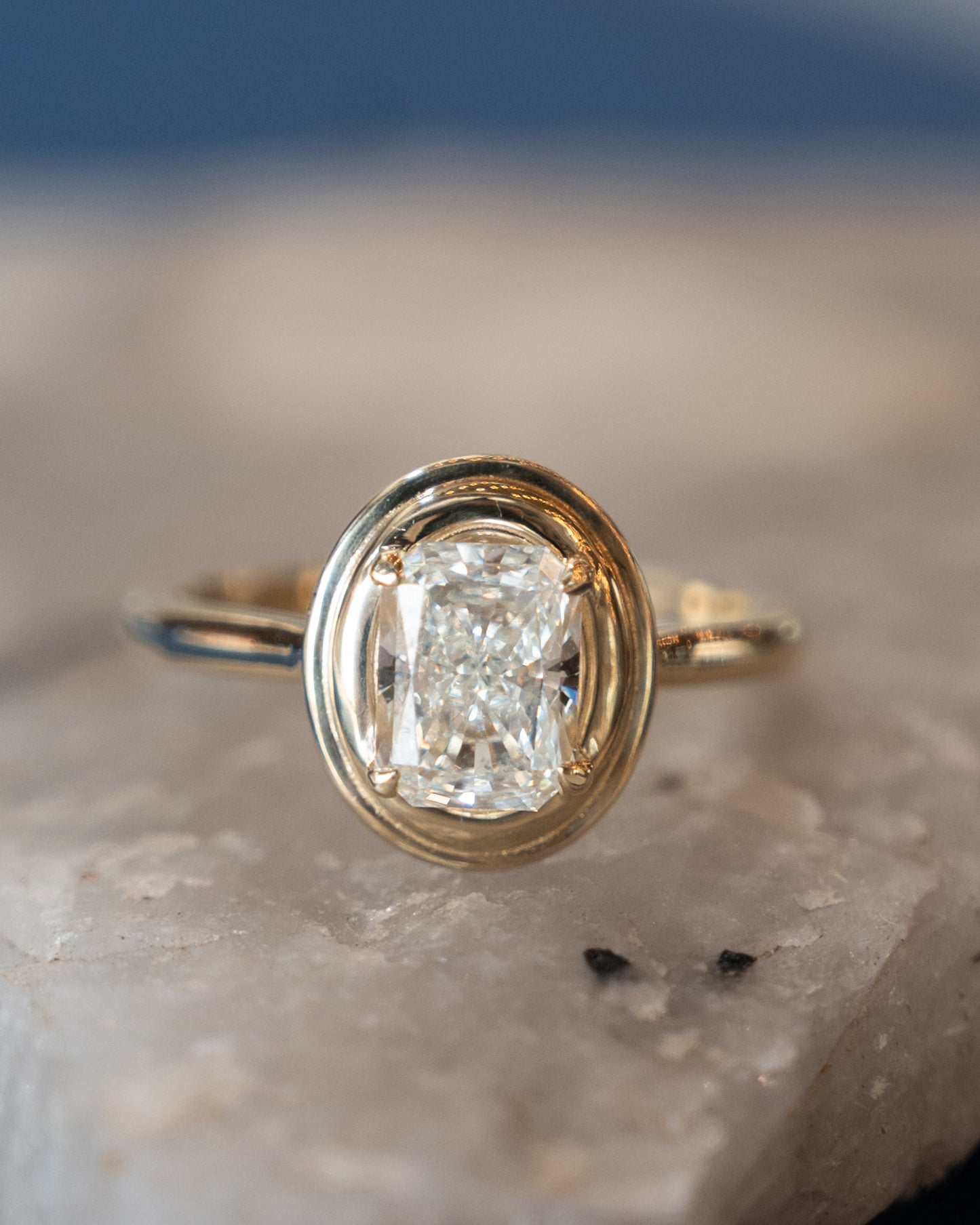 1.51 GIA Radiant Diamond Engagement Ring 14k Yellow Gold