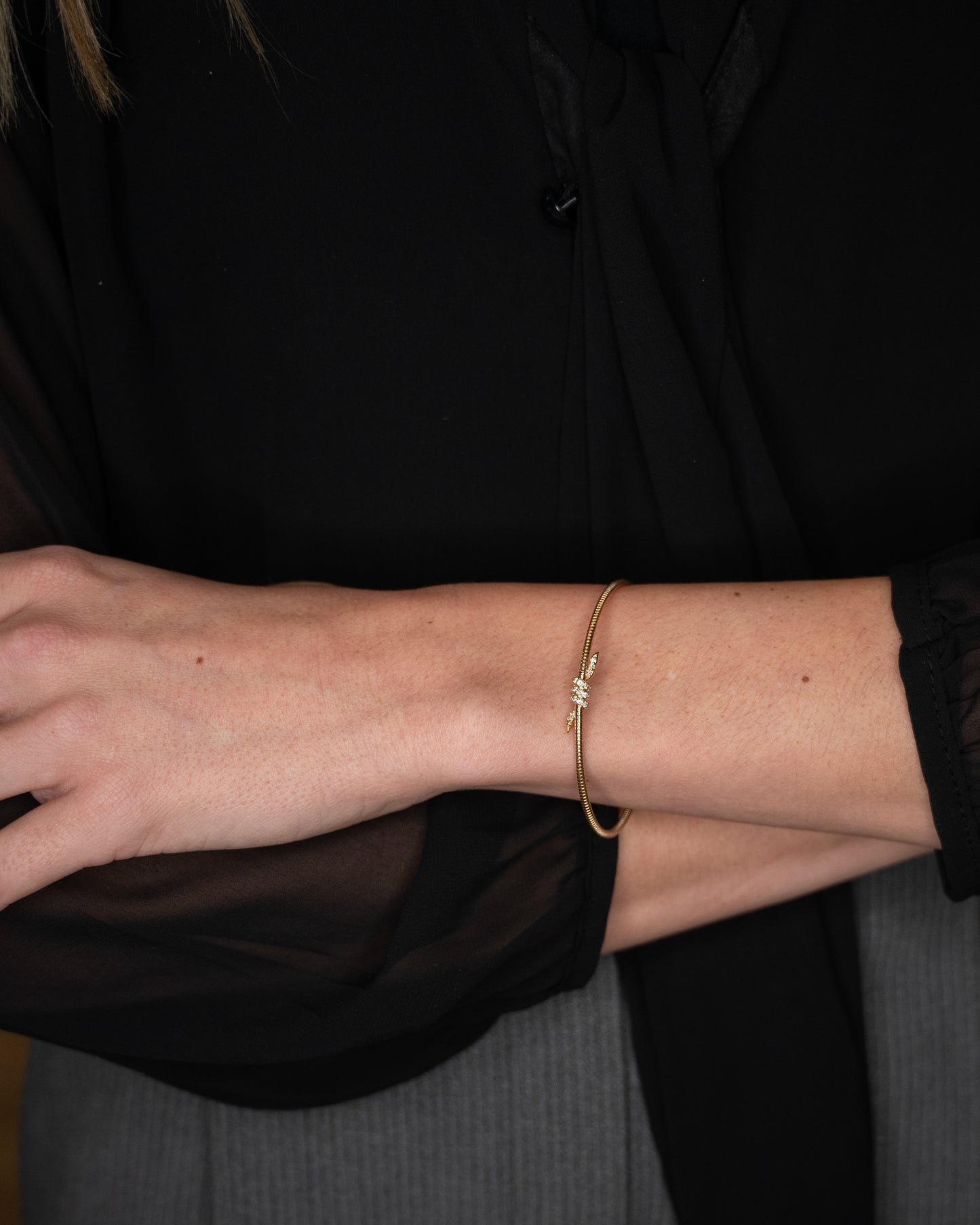 .22 Diamond Pave Bangle Bracelet 14k Rose Gold