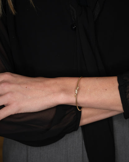 .22 Diamond Pave Bangle Bracelet 14k Rose Gold