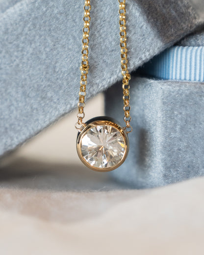 2.98 Round Brilliant Diamond Solitaire Pendant 14k