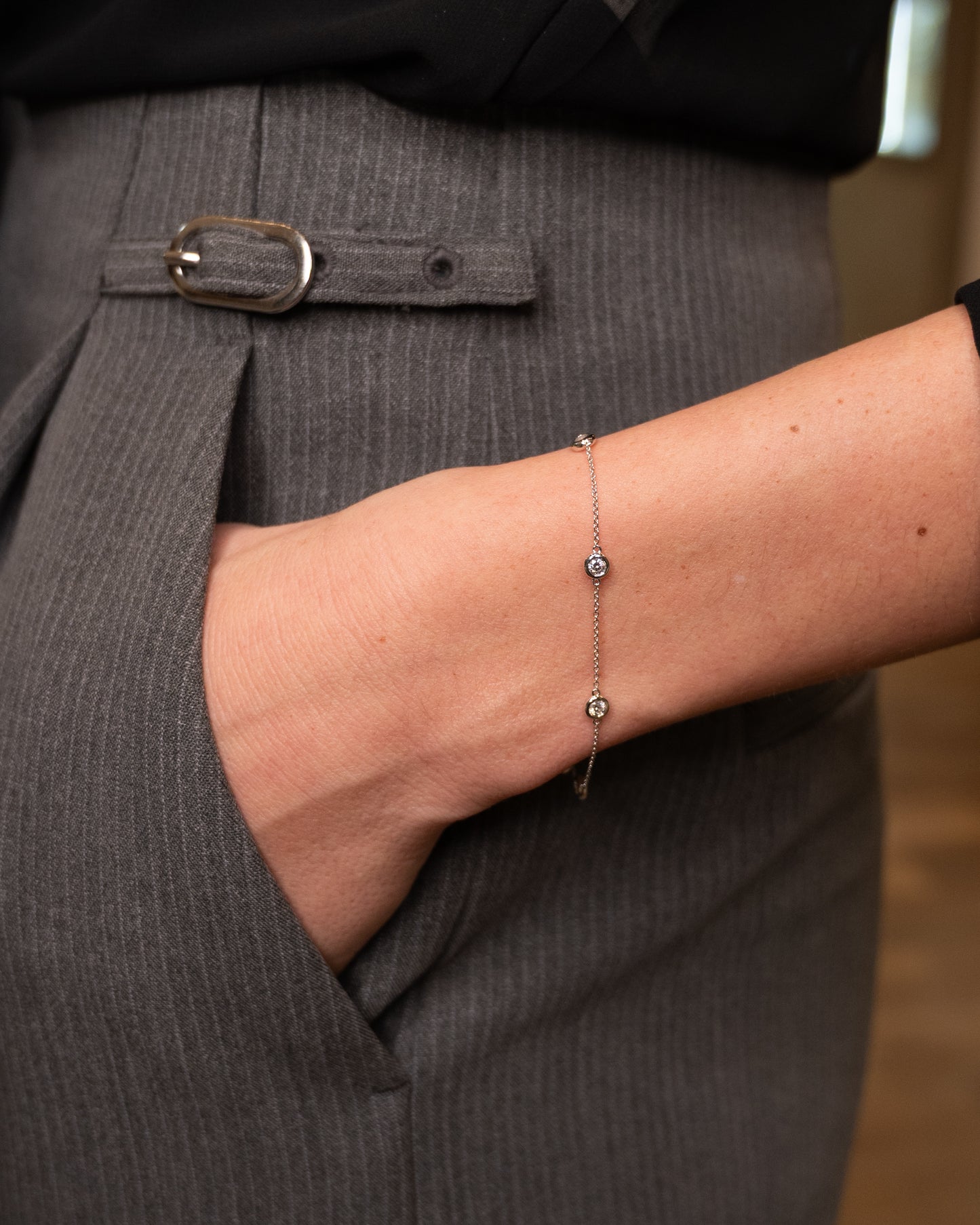 .30 Diamonds By The Yard Bracelet 14k White Gold