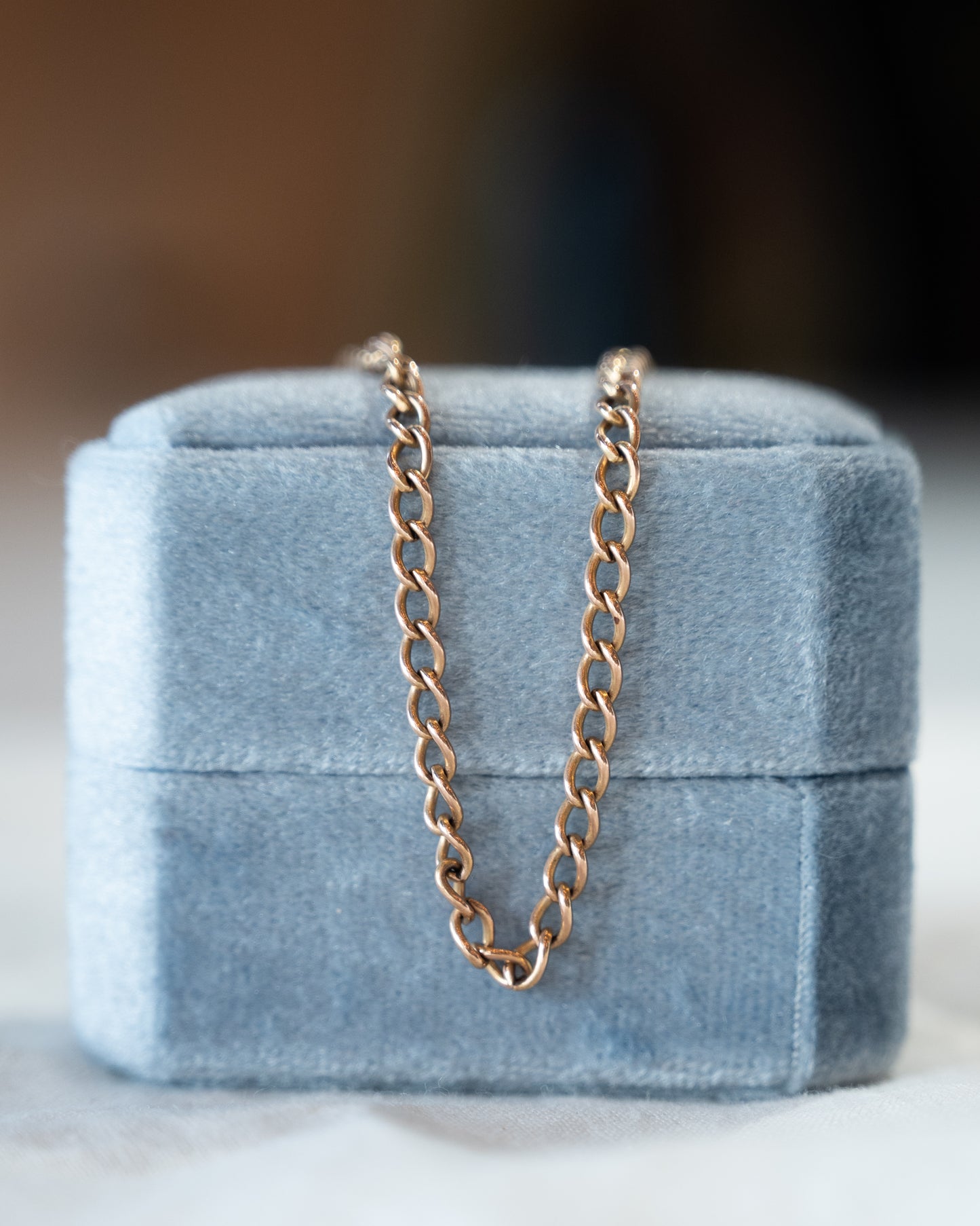 27 Inch Antique Victorian Curb Link Chain Necklace 9k