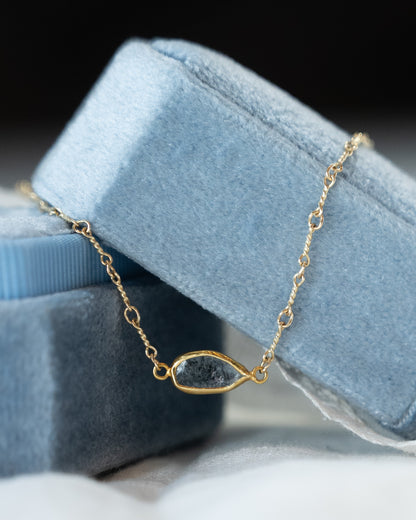 .70 Salt & Pepper Diamond Slice Necklace 18k Yellow Gold