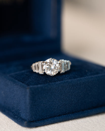 1.52 GIA Old European Diamond Engagement Ring 14k