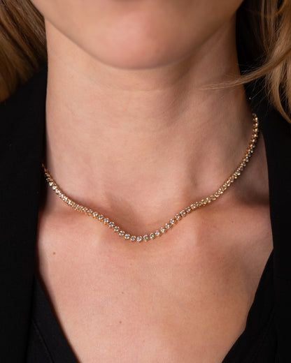 8.80 Round Diamond Tennis Necklace in 14k