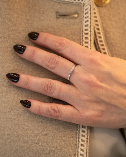 Vintage Art Deco Engraved Orange Blossom Band 18k