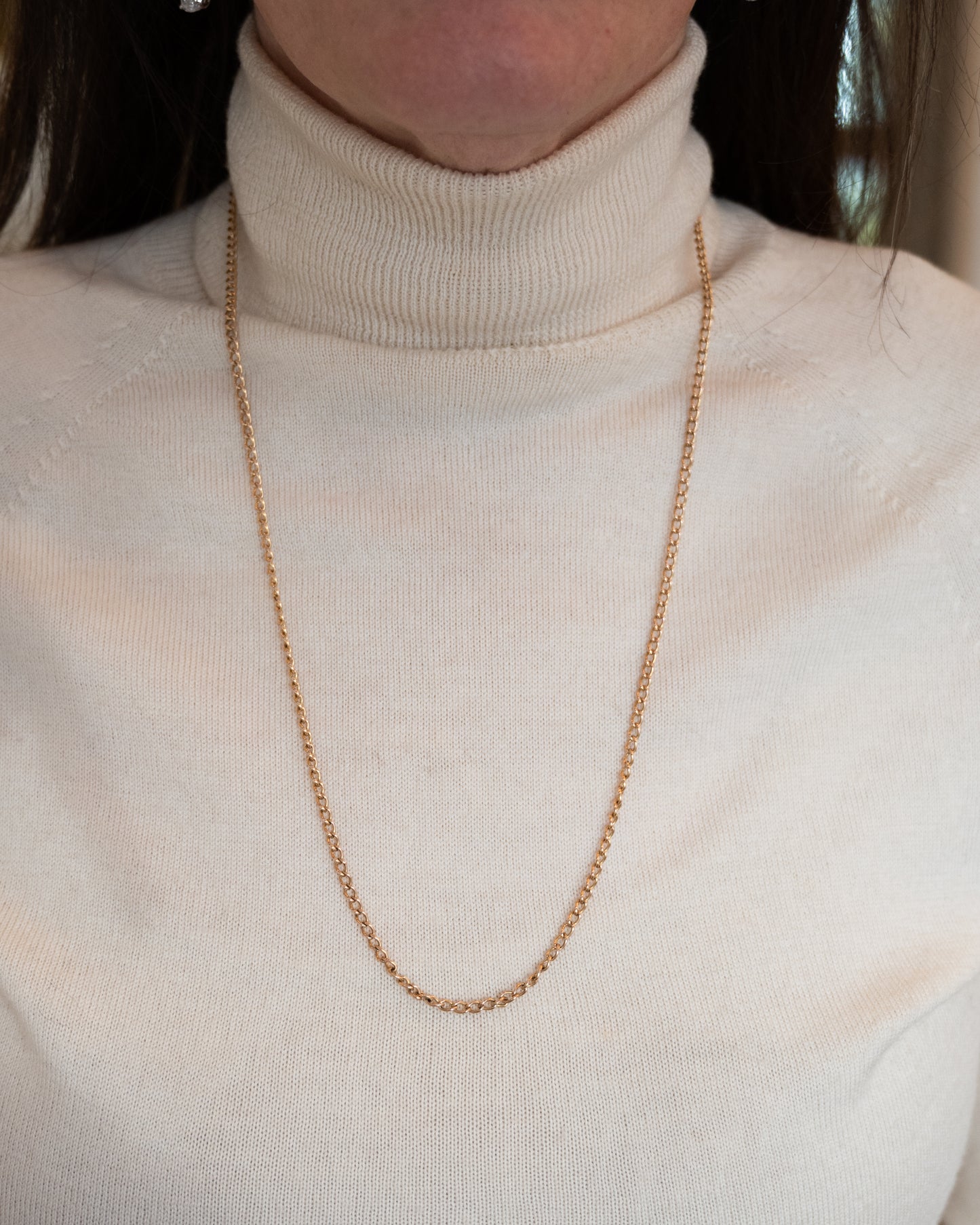 27 Inch Antique Victorian Curb Link Chain Necklace 9k