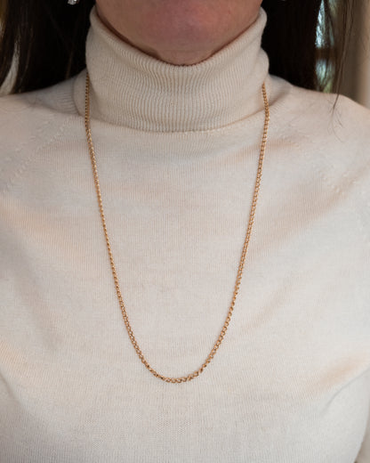 27 Inch Antique Victorian Curb Link Chain Necklace 9k