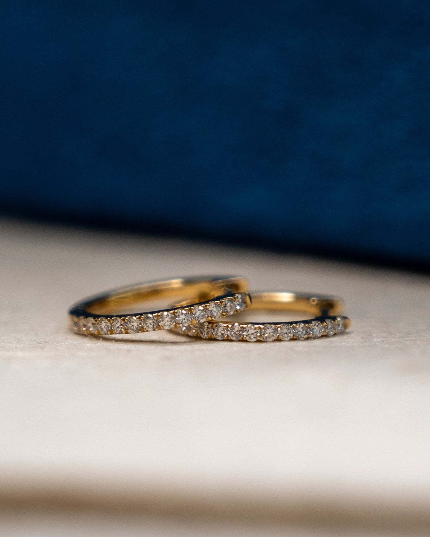 .16 Pave Diamond Hoop Earrings 14k Yellow Gold