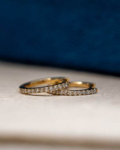 .16 Pave Diamond Hoop Earrings 14k Yellow Gold