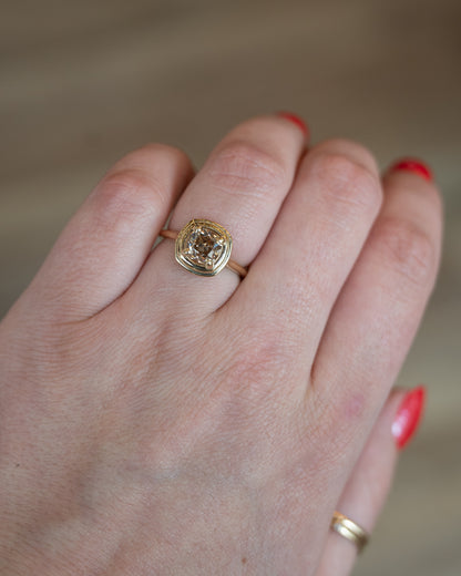 1.72 Old Mine Cushion Diamond Engagement Ring 14k