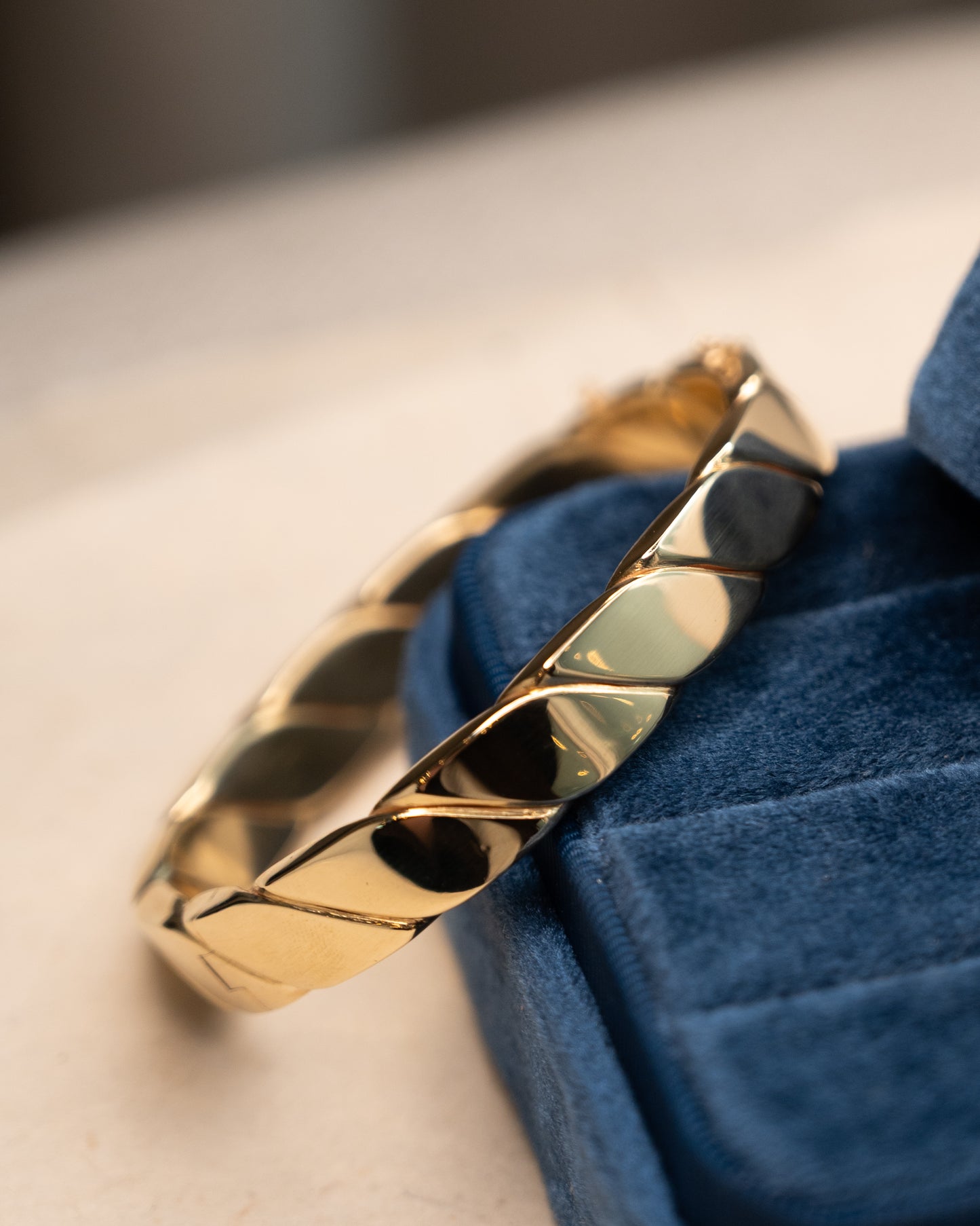 Textured Rope Bangle Bracelet 14k Yellow Gold