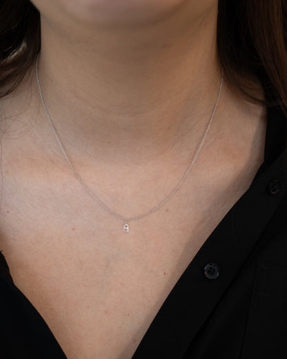 .27 Pear Rose Cut Diamond Pendant Necklace 14k