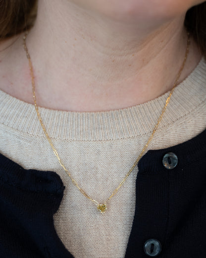 .76 Fancy Intense Yellow Diamond Pendant 14k