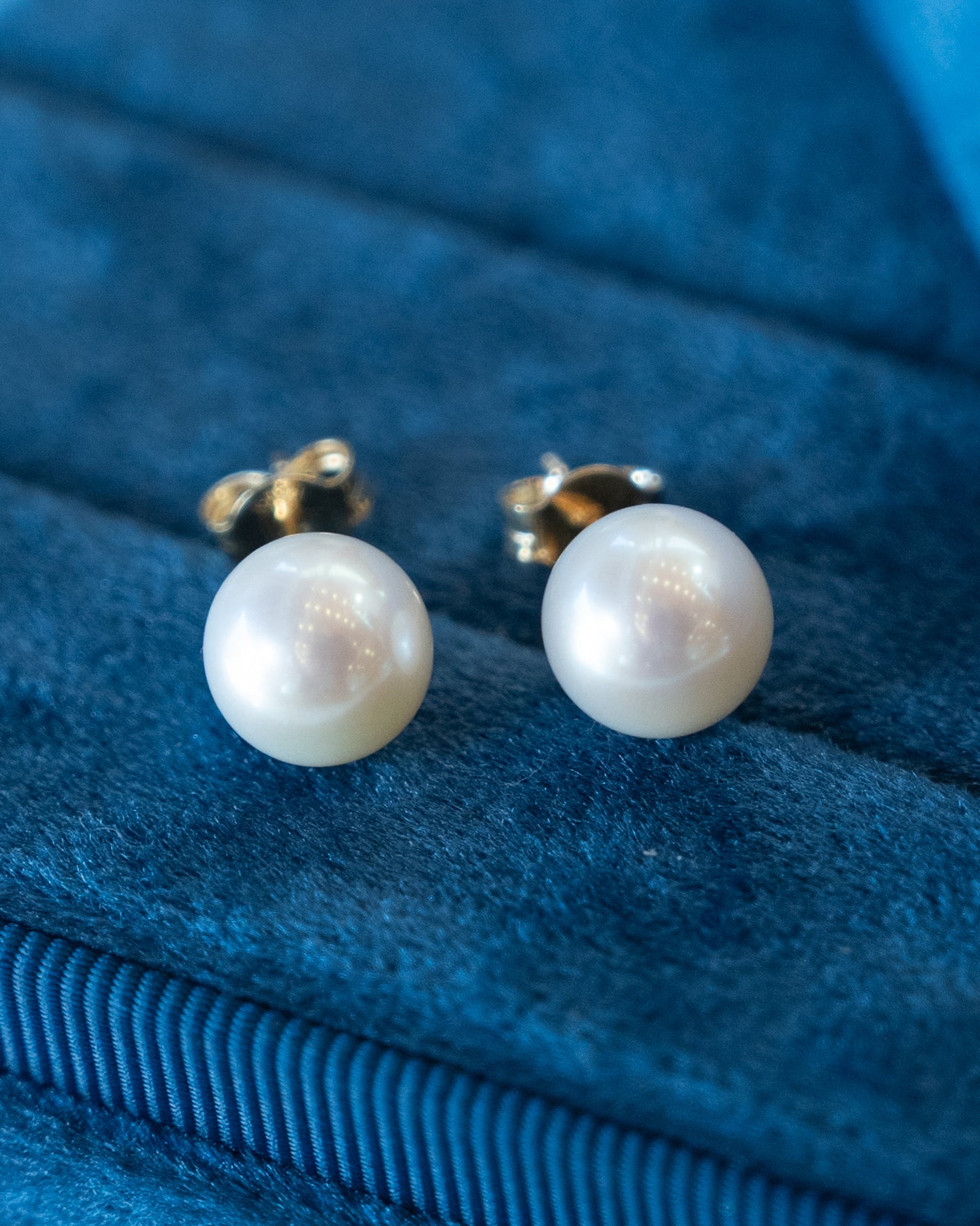 8mm Freshwater Pearl Stud Earrings 14k Yellow Gold
