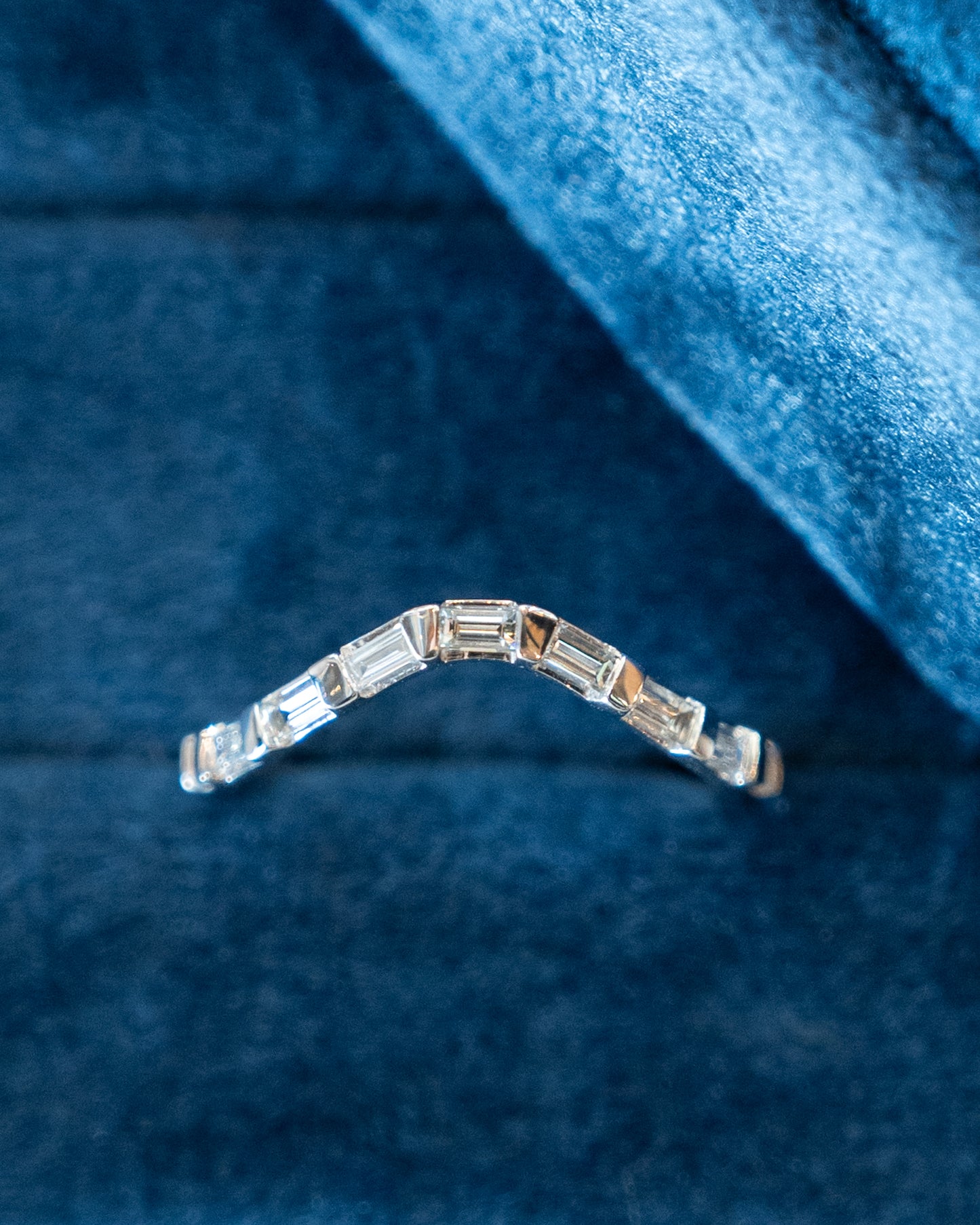 .63 Baguette Diamond Contour Wedding Band 14k