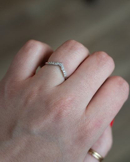 .42 Diamond Contour Wedding Band 14k White Gold