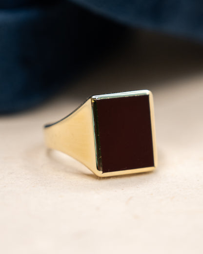 Vintage Mens Carnelian Signet Ring 14k Yellow Gold