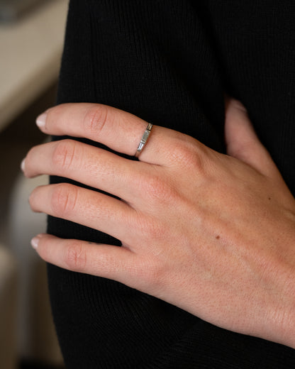 .15 Vintage Baguette Diamond Wedding Band Platinum