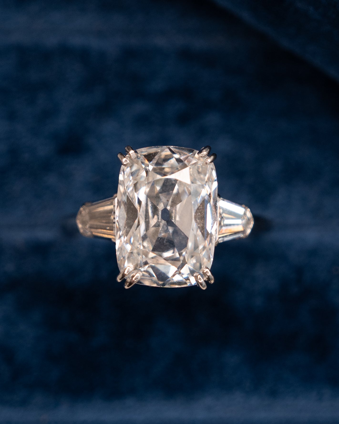 5.77 Vintage GIA Old Mine Cushion Diamond Engagement Ring Platinum