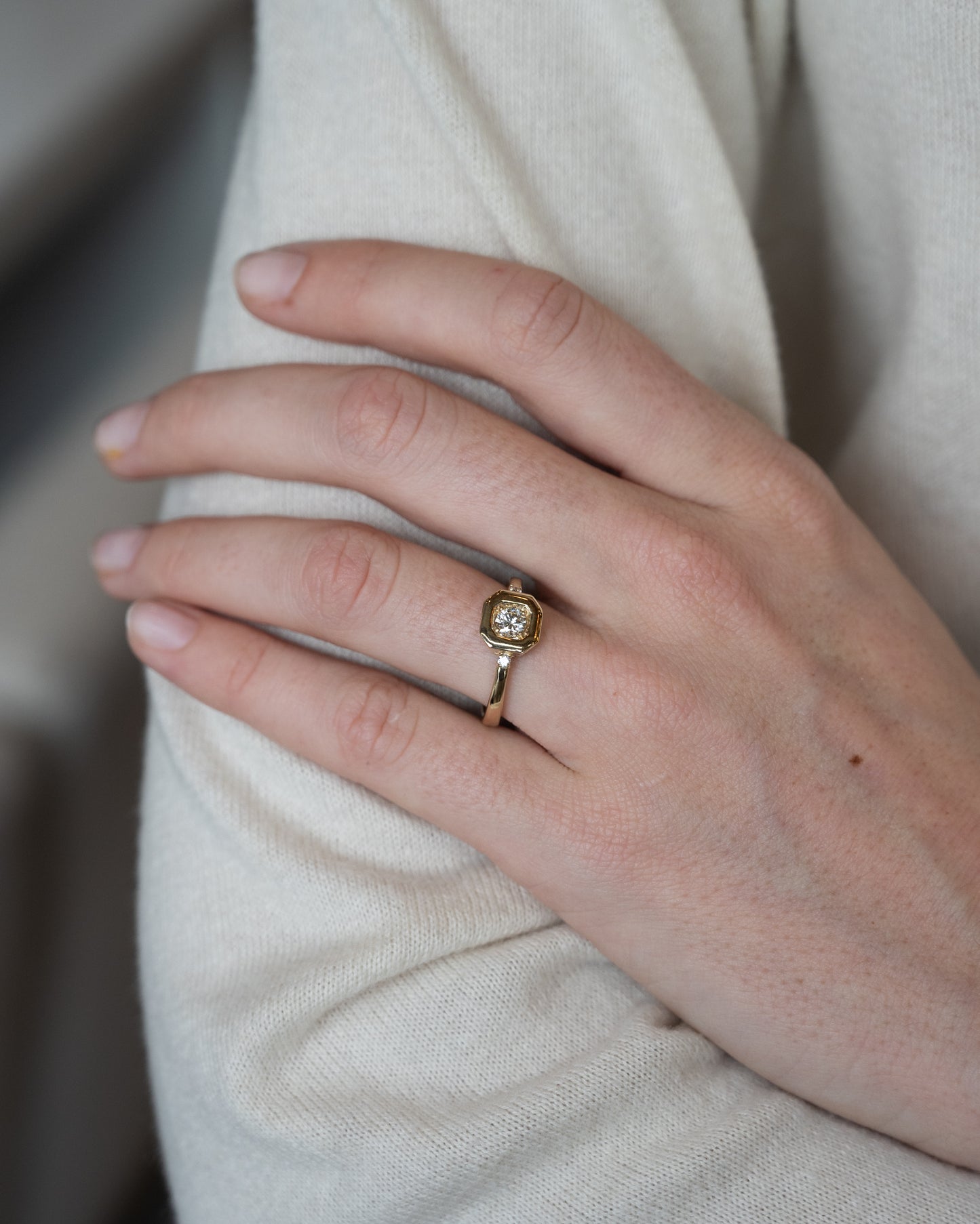 .31 Round Diamond Engagement Ring 14k Yellow Gold
