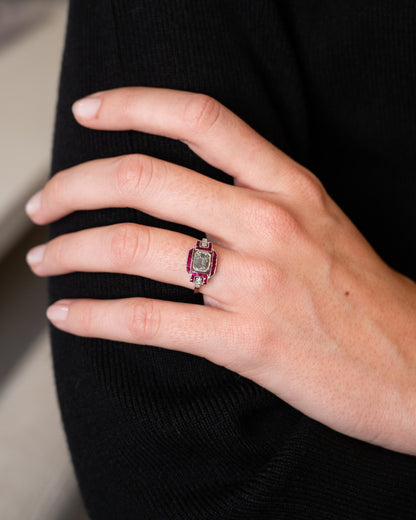 1.32 Emerald Cut Diamond Engagement Ring Platinum