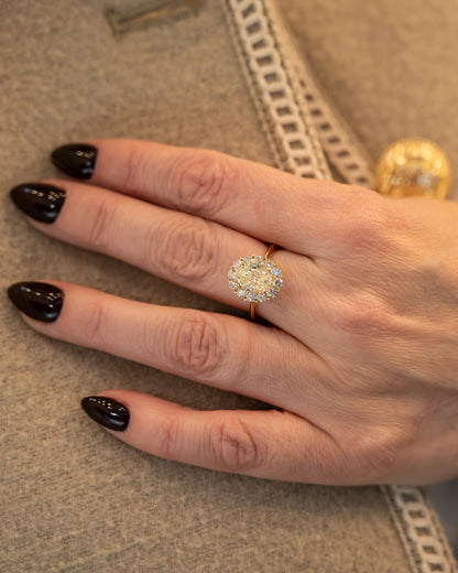 1.90 GIA Oval Diamond Halo Engagement Ring 14k