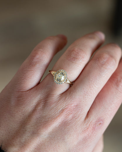 1.01 Antique Cushion Diamond Engagement Ring 14k