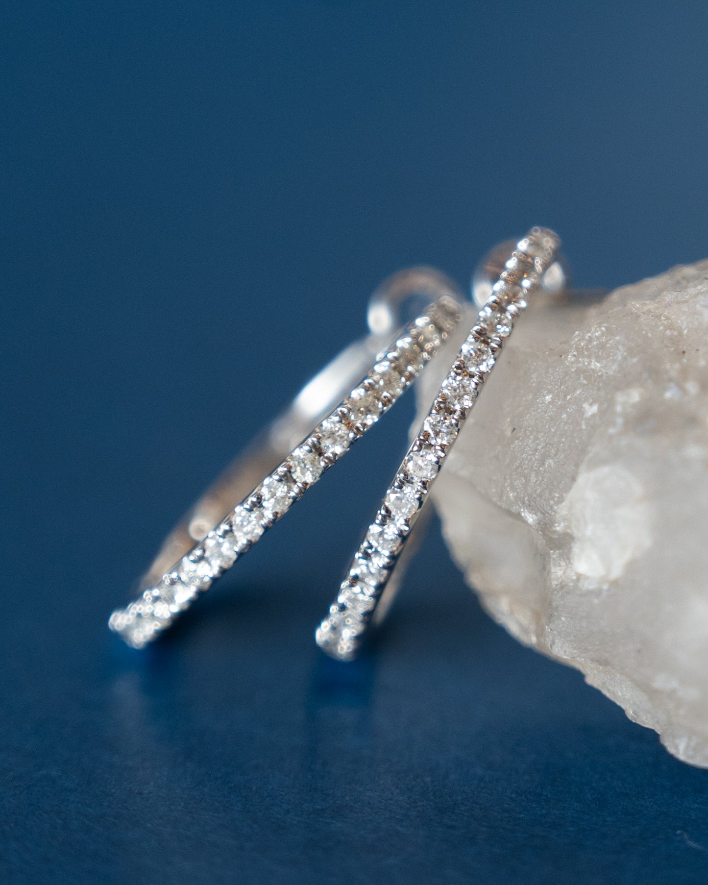 .50 Diamond Inside-Out Hoop Earrings 14k White Gold