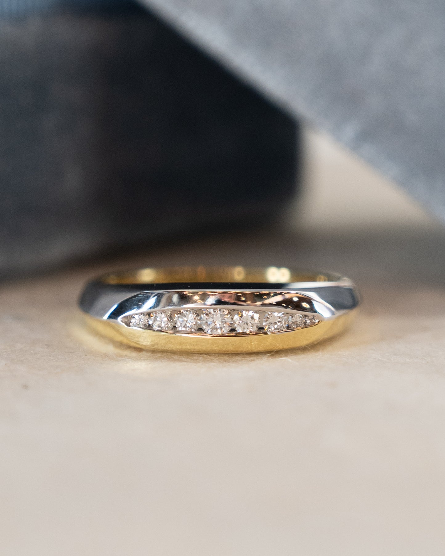 .31 Mens Diamond Wedding Band Two-Tone 18k