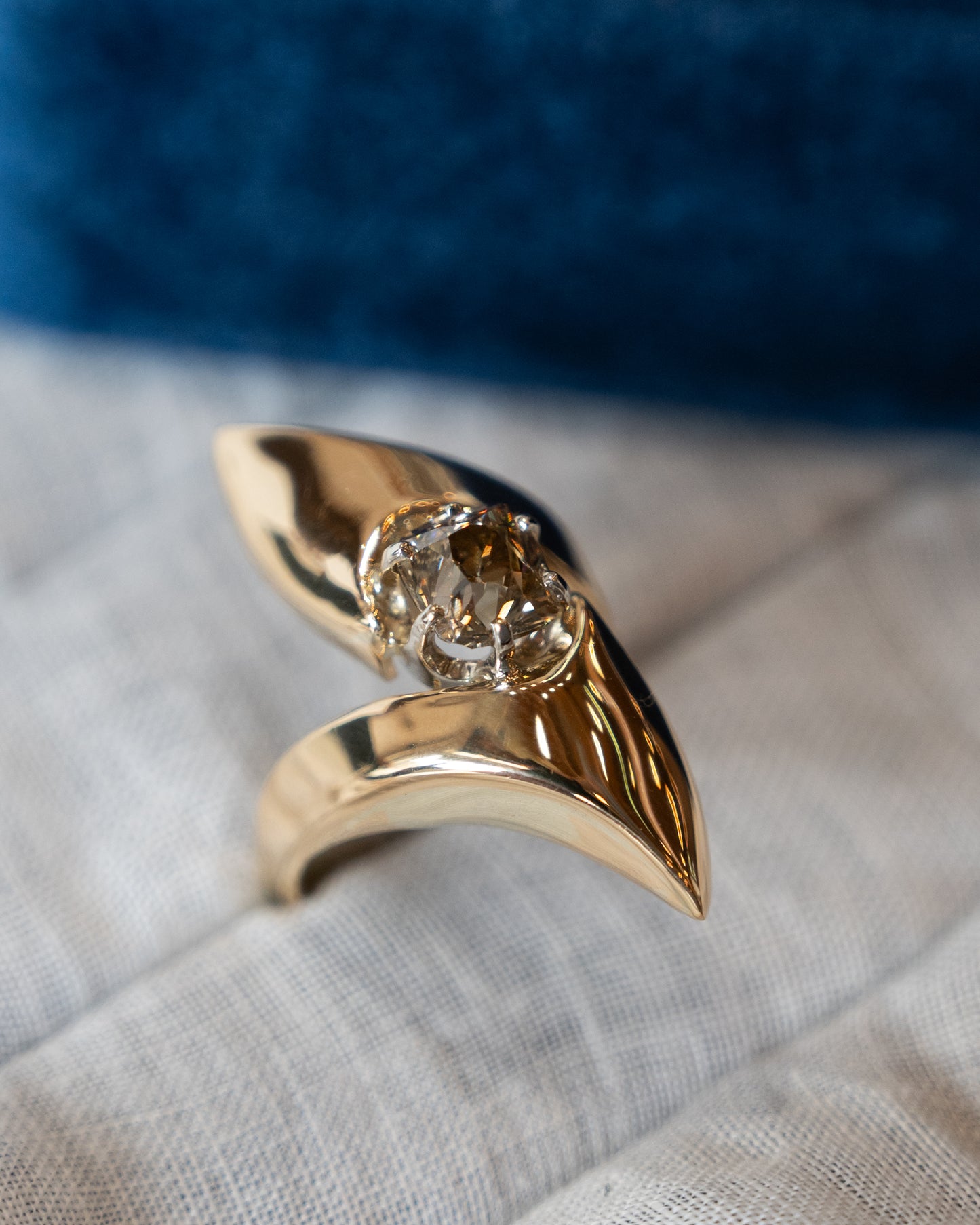1.54 Antique Cushion Diamond Cocktail Ring 18k