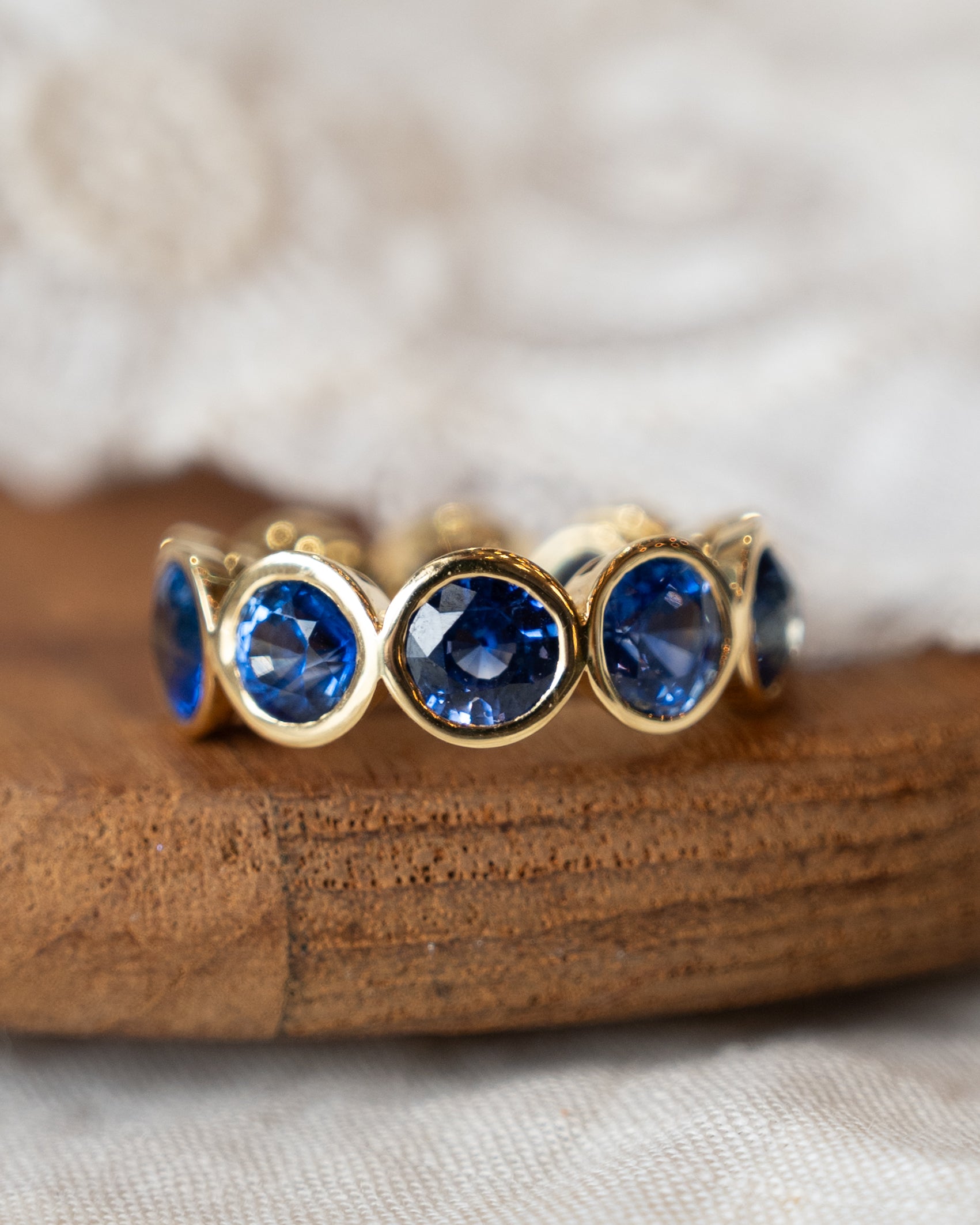 11.79 Blue Sapphire Eternity Band 18k Yellow Gold – Filigree Jewelers