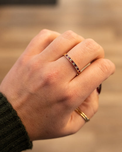 .42 Ruby & Diamond Wedding Band in 14k Yellow Gold