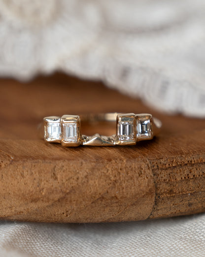 .40 Baguette Diamond Guard Ring 14k Yellow Gold