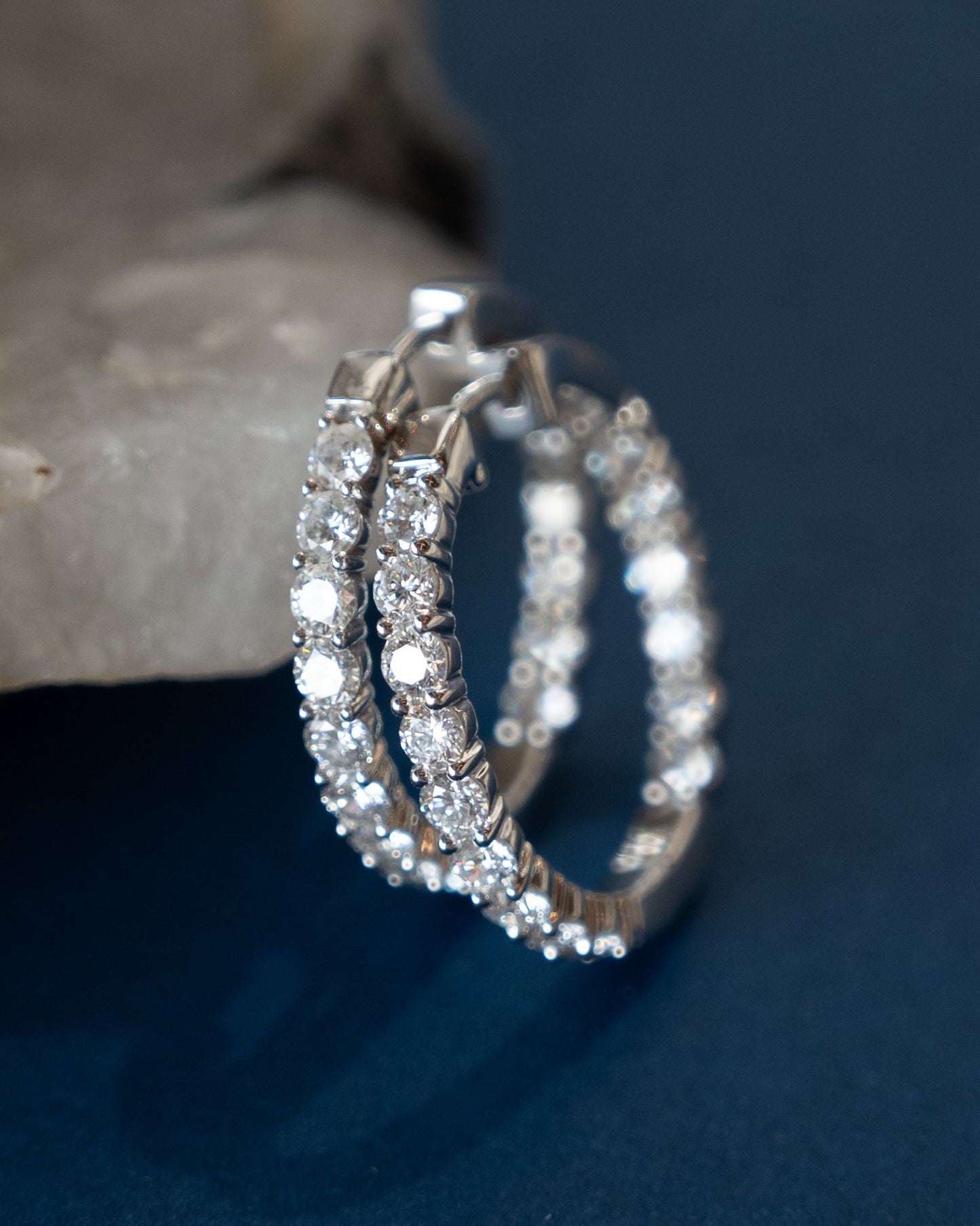 2.50 Diamond Inside-Out Hoop Earrings 14k