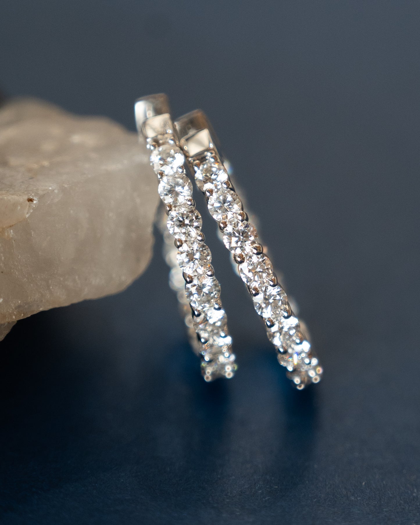 2.50 Diamond Inside-Out Hoop Earrings 14k