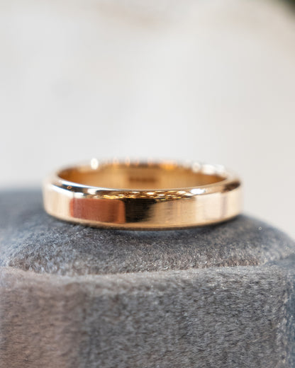 Mens 5mm Beveled Edge Wedding Band 14k